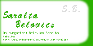 sarolta belovics business card